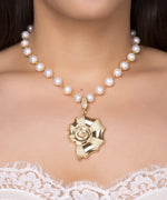 Moonshell Crystal Pearl Necklace