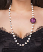 Pearl Urchin Ruby Necklace