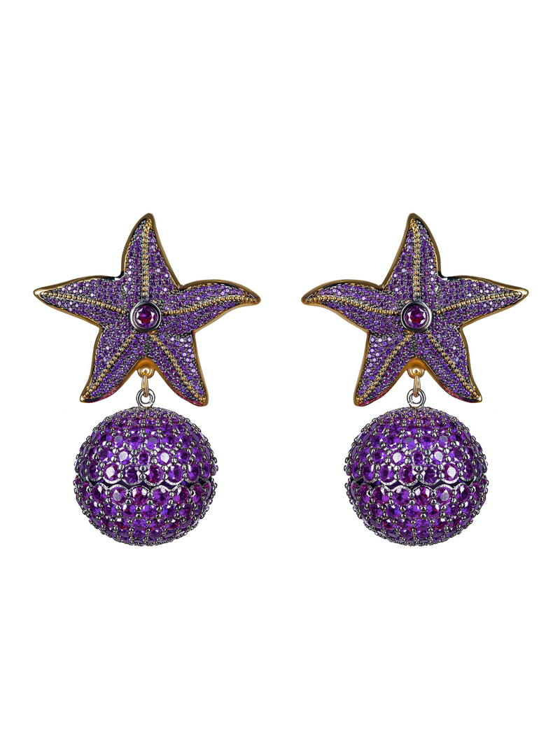 Starfish Amethyst Earrings