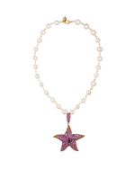 Starfish Ruby Pearl Necklace