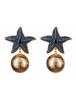 Starfish Navy Earrings
