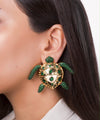 Sea Turtle Emerald Green Earrings