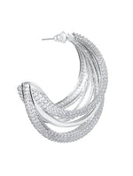 Five Tier Silver Earrings