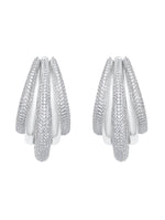 Five Tier Silver Earrings