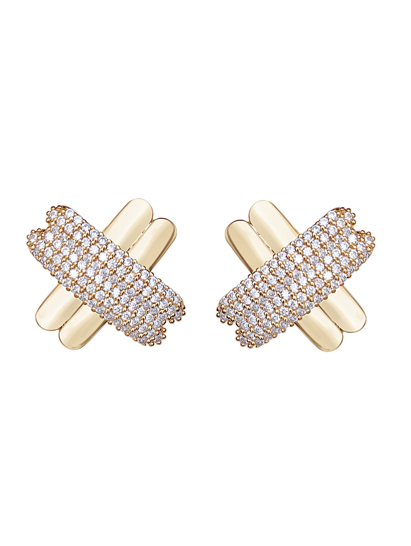 X Gold Small Earrings