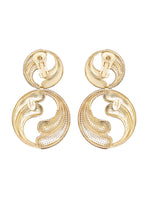 Circle Drop Gold Earrings