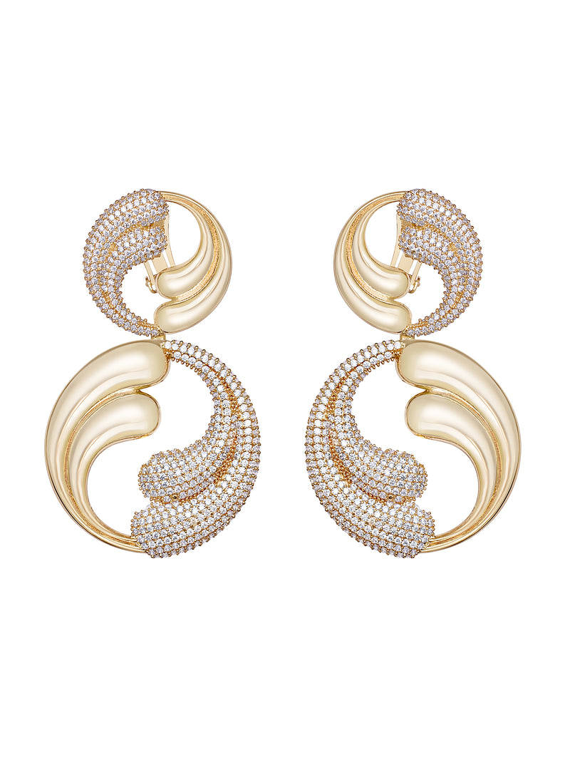 Circle Drop Gold Earrings