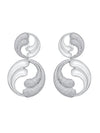 Circle Drop Silver Earrings