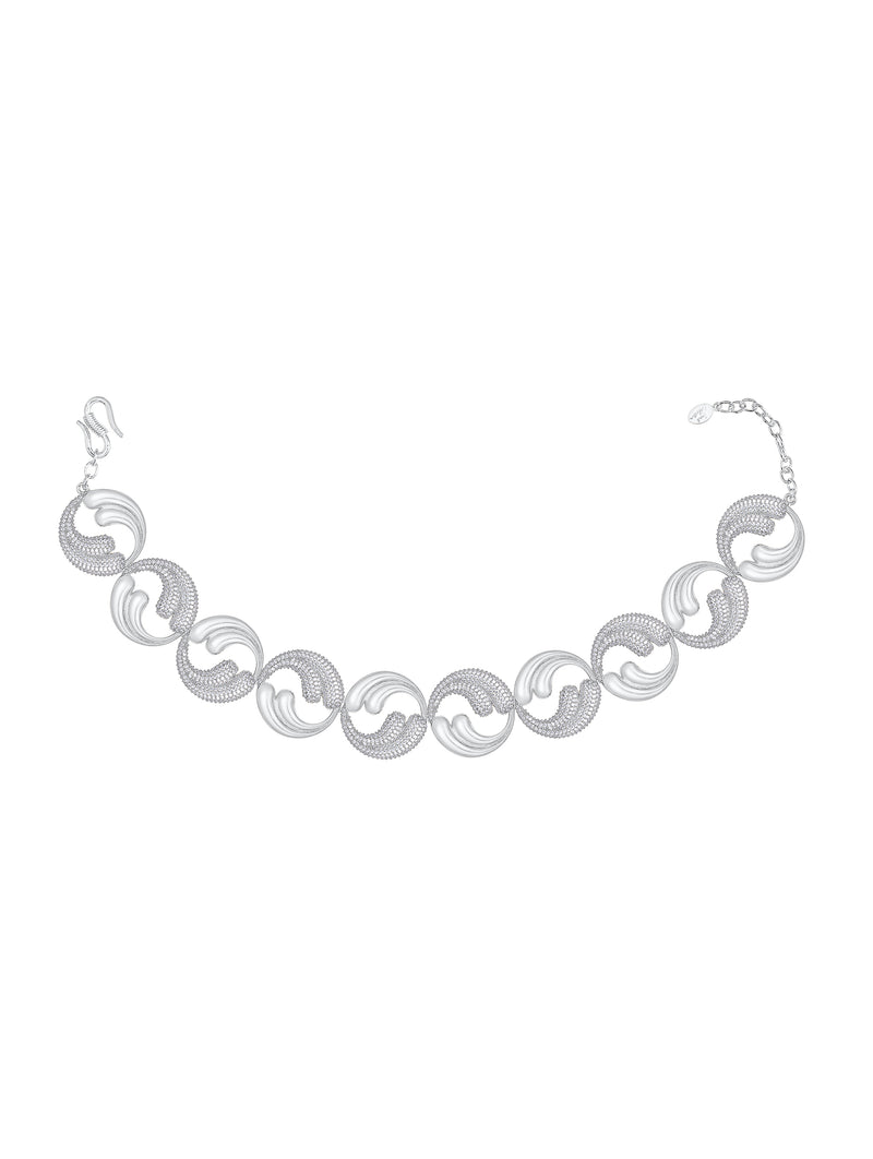 Circle Silver Choker Necklace